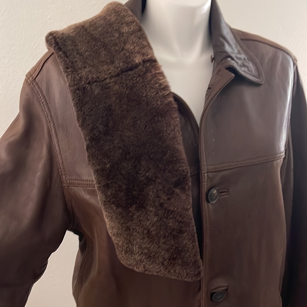 ANDREW MARC New York Leather MenS Size Large, Brown Coat Jacket. - Picture 14 of 16